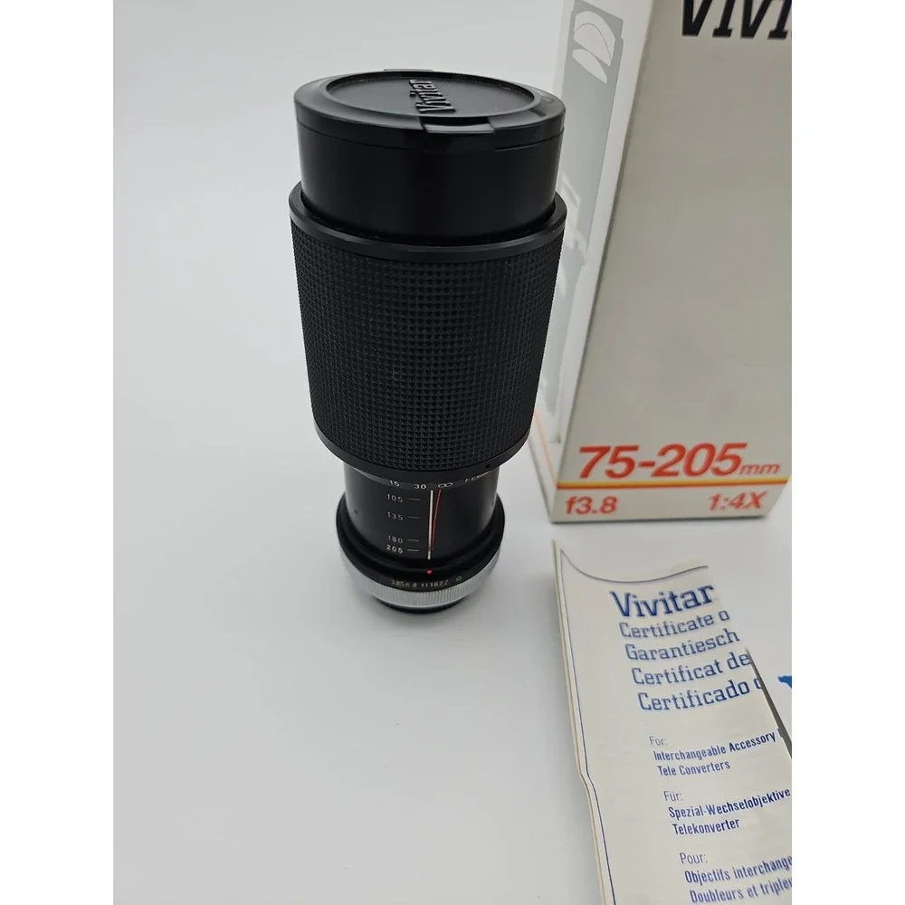 Vivitar 75-205mm f/3.8 Canon FD Mount Close Focus Manual Zoom Lens 58mm Filter